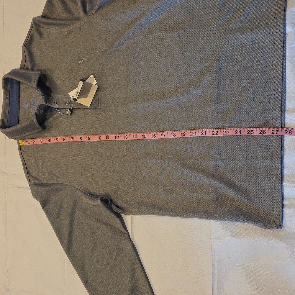 Tailorbyrd NWT Men's Gray Performance‎ Long Sleeve Modal Polo Shirt XL - Picture 10 of 13